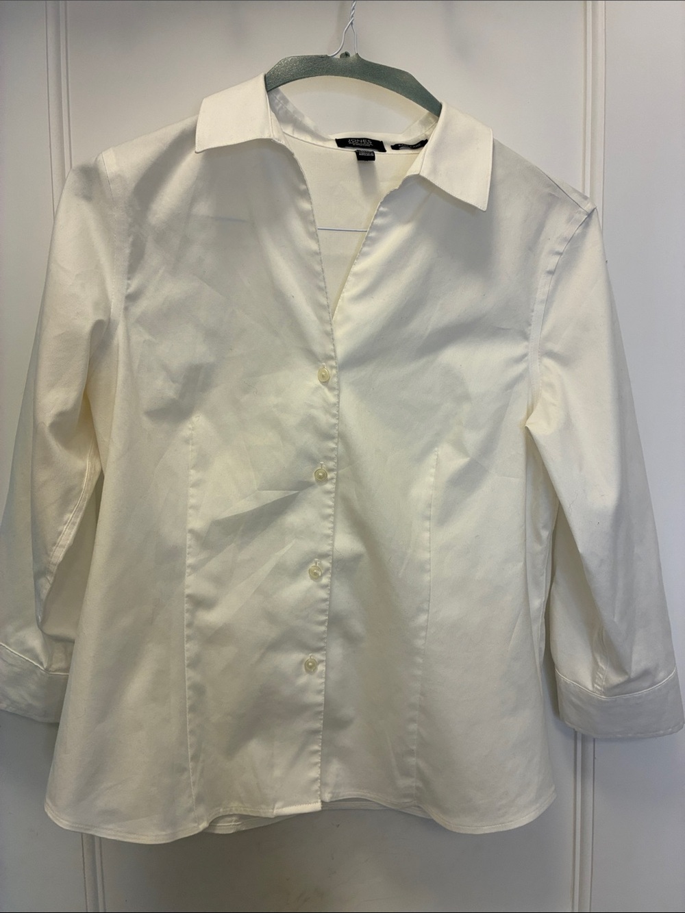 Jones New York Signature Easy Care White Button Down Shirt M ⭐️TSTOP1